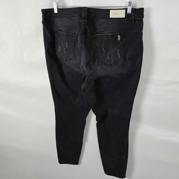 Slink Jeans Women's 20 Black Curvy Distressed Skinny - Picture 14 of 15